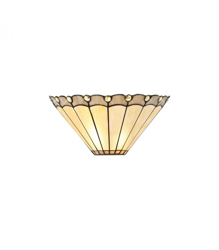 Middleburgh Tiffany Wall Lamp 2 Light E14 Grey Cream Crystal-1
