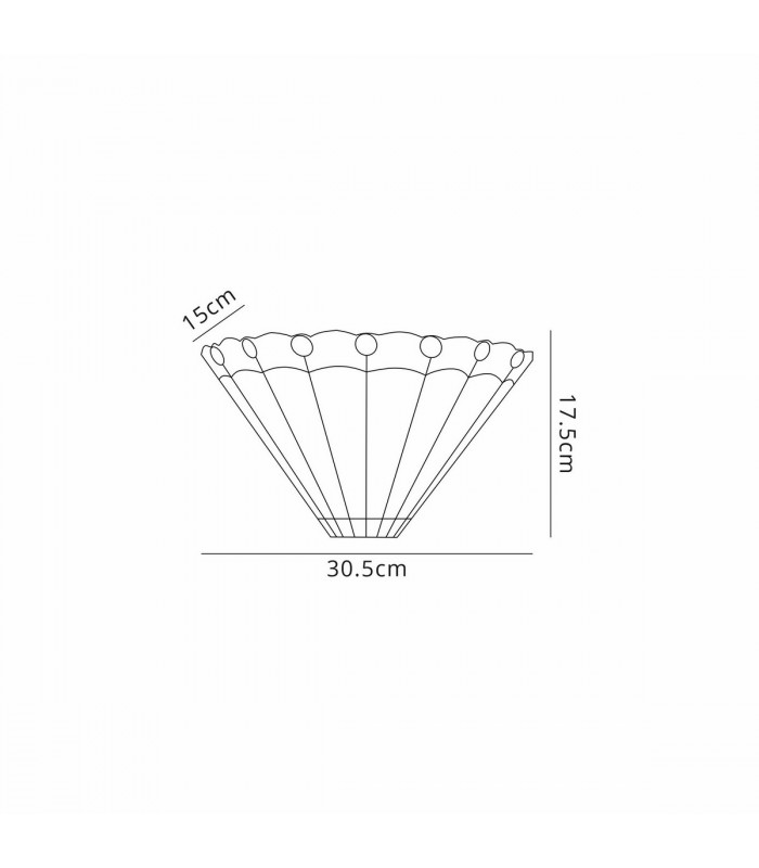 Middleburgh Tiffany Wall Lamp 2 Light E14 Grey Cream Crystal-2