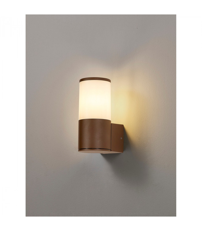 Kirkwood Outdoor Wall Lamp E27 IP54 Matt Brown Opal-3