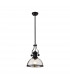 Worcester Ceiling Pendant E27 Matt Black With Round 30cm Matt Black Clear Glass Shade-1