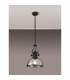 Worcester Ceiling Pendant E27 Matt Black With Round 30cm Matt Black Clear Glass Shade-3