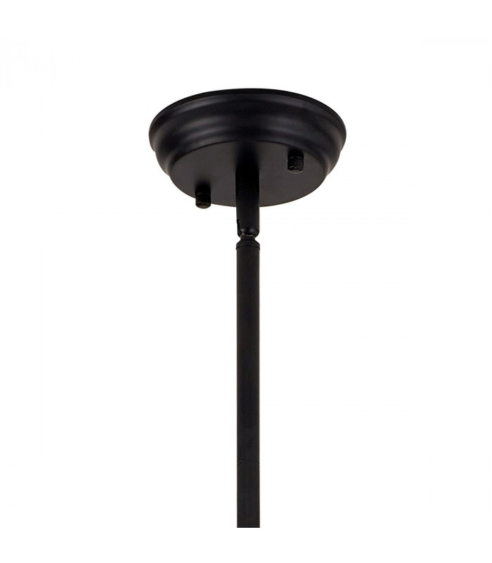 Worcester Ceiling Pendant E27 Matt Black With Round 30cm Matt Black Clear Glass Shade-5