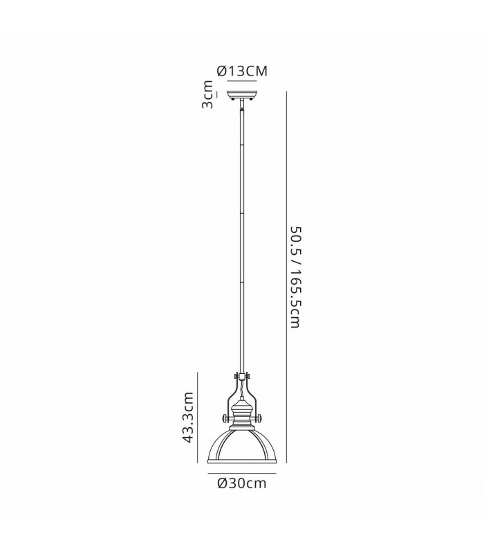 Worcester Ceiling Pendant E27 Graphite With Round 30cm Graphite Clear Glass Shade-2