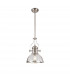 Worcester Ceiling Pendant E27 Polished Nickel With Round 30cm Polished Nickel Clear Glass Shade-1