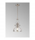 Worcester Ceiling Pendant E27 Polished Nickel With Round 30cm Polished Nickel Clear Glass Shade-3