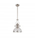 Worcester Ceiling Pendant E27 Polished Nickel With Round 30cm Polished Nickel Clear Glass Shade-4