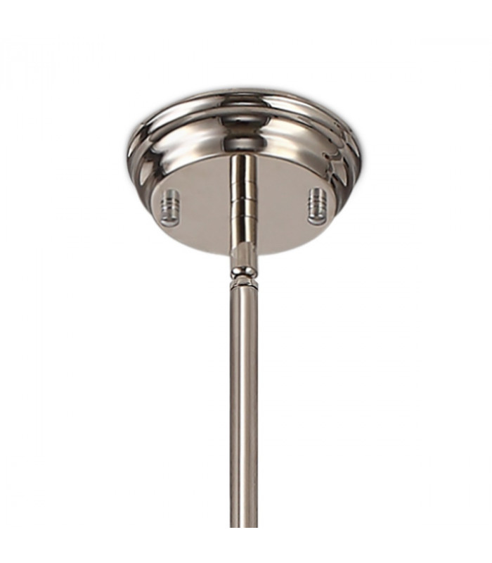Worcester Ceiling Pendant E27 Polished Nickel With Round 30cm Polished Nickel Clear Glass Shade-5