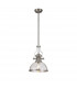 Worcester Ceiling Pendant E27 Satin Nickel With Round 30cm Satin Nickel Clear Glass Shade-1
