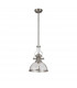 Worcester Ceiling Pendant E27 Satin Nickel With Round 30cm Satin Nickel Clear Glass Shade-4