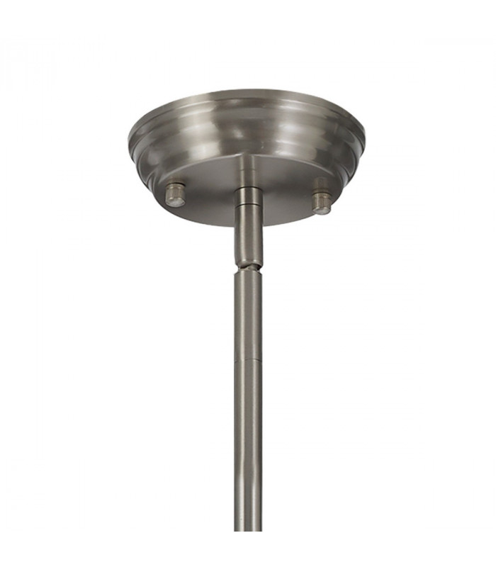 Worcester Ceiling Pendant E27 Satin Nickel With Round 30cm Satin Nickel Clear Glass Shade-5