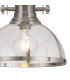 Worcester Ceiling Pendant E27 Satin Nickel With Round 30cm Satin Nickel Clear Glass Shade-7