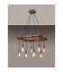 Hampton Square Ceiling Pendant 8 Light E27 Medium Oak Antique Brass-3