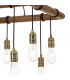Hampton Square Ceiling Pendant 8 Light E27 Medium Oak Antique Brass-8