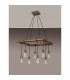 Hampton Square Ceiling Pendant 8 Light E27 Medium Oak Antique Brass-9