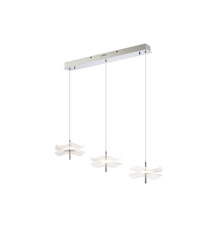 Amsterdam Linear Ceiling Pendant 3 Light 6W LED 4000K 1500lm Polished Chrome-1