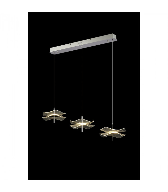 Amsterdam Linear Ceiling Pendant 3 Light 6W LED 4000K 1500lm Polished Chrome-3