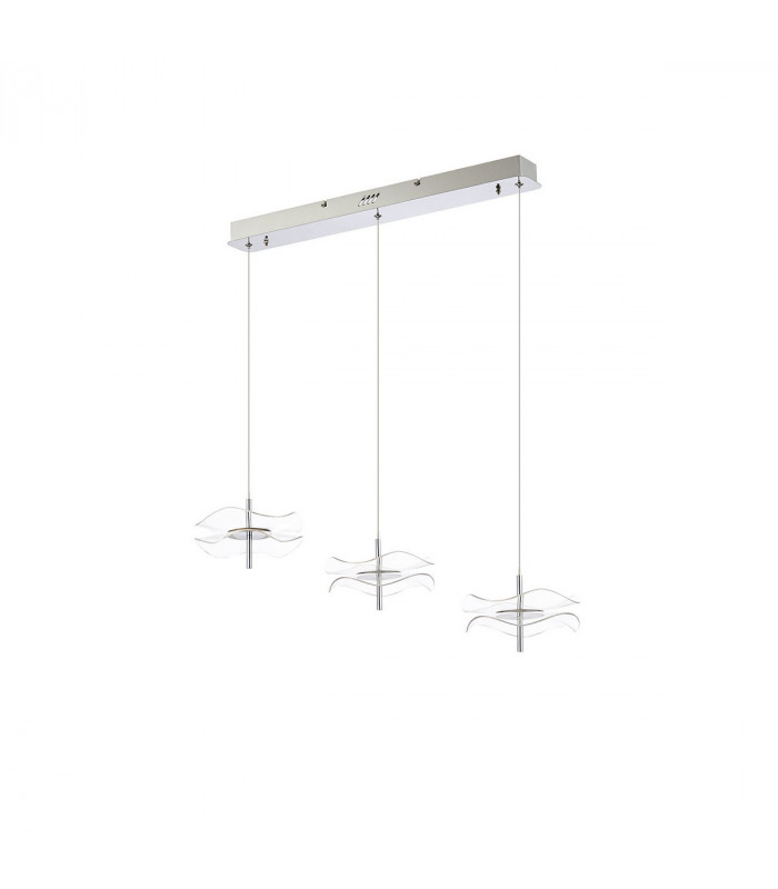 Amsterdam Linear Ceiling Pendant 3 Light 6W LED 4000K 1500lm Polished Chrome-4
