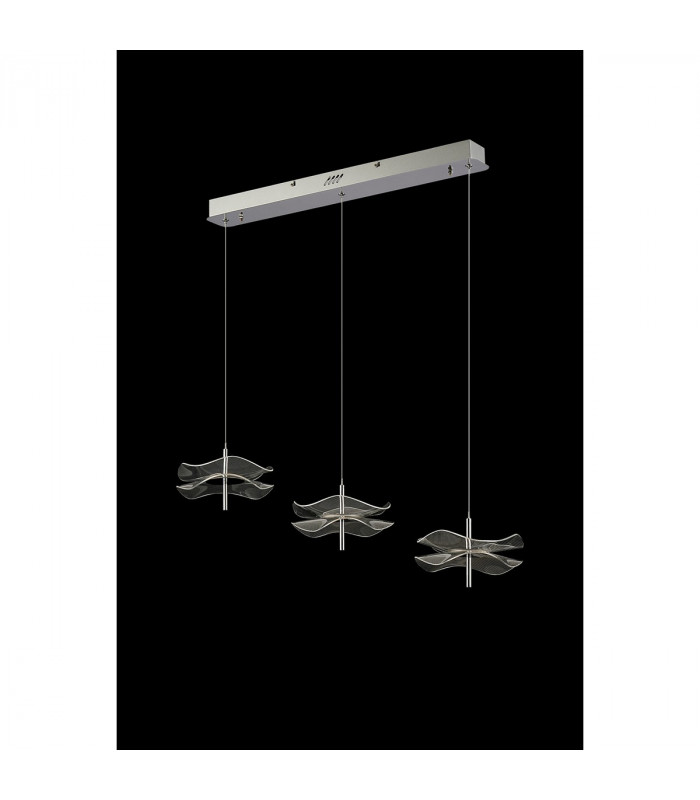Amsterdam Linear Ceiling Pendant 3 Light 6W LED 4000K 1500lm Polished Chrome-7