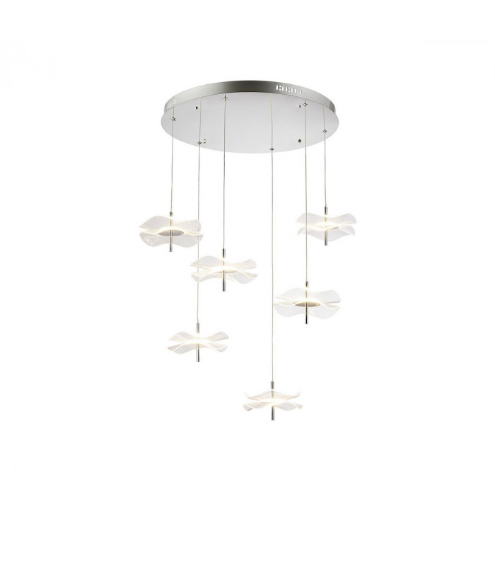 Amsterdam Round Ceiling Pendant 6 Light 6W LED 4000K 2800lm Polished Chrome-1