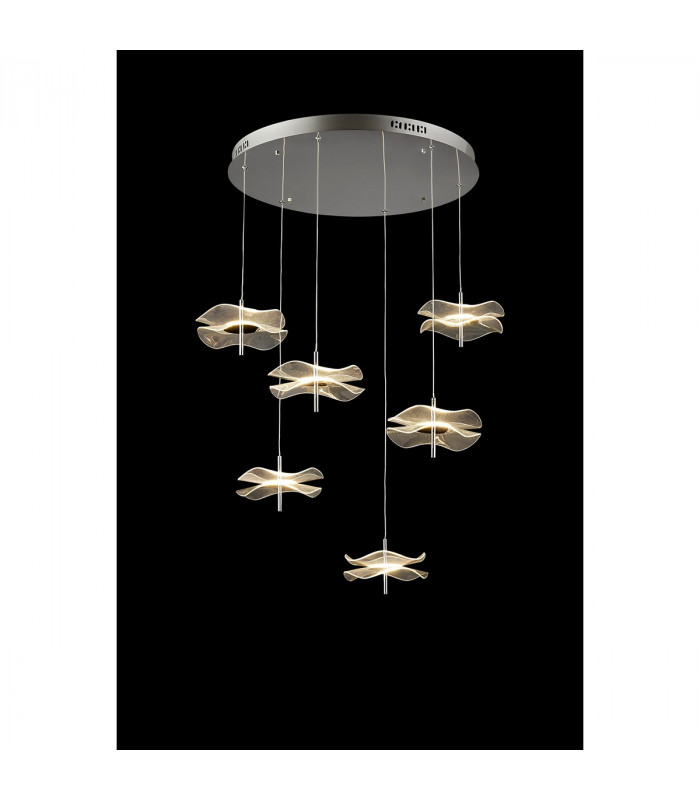 Amsterdam Round Ceiling Pendant 6 Light 6W LED 4000K 2800lm Polished Chrome-3