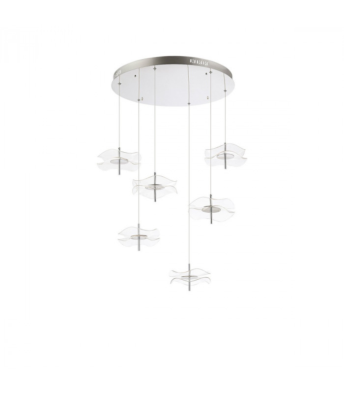 Amsterdam Round Ceiling Pendant 6 Light 6W LED 4000K 2800lm Polished Chrome-4