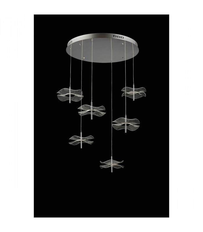 Amsterdam Round Ceiling Pendant 6 Light 6W LED 4000K 2800lm Polished Chrome-7
