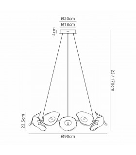 Amsterdam Ring Ceiling Pendant 12 Light 6W LED 4000K 4600lm Polished Chrome-2