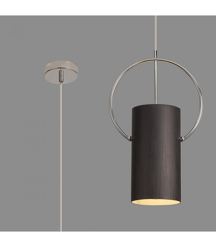 Ripley Single Ceiling Pendant E27 Black Polished Chrome-3