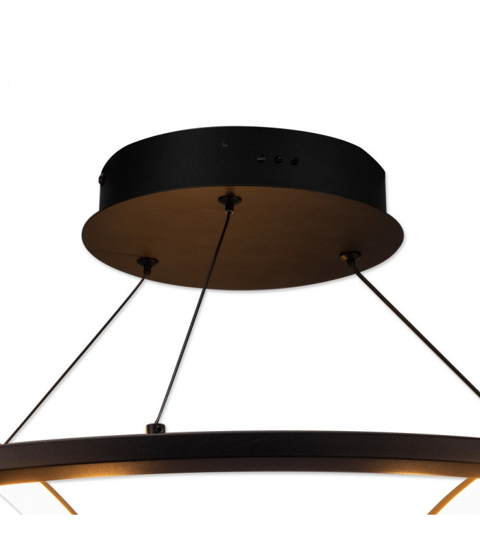 Geneseo Round Ceiling Pendant 5 Ring 36W LED 3200K 2200lm Satin Black Gold-5