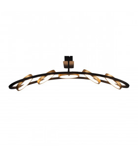 Geneseo Linear Ceiling Lamp 5 Ring 36W LED 3200K 2200lm Satin Black Gold-1