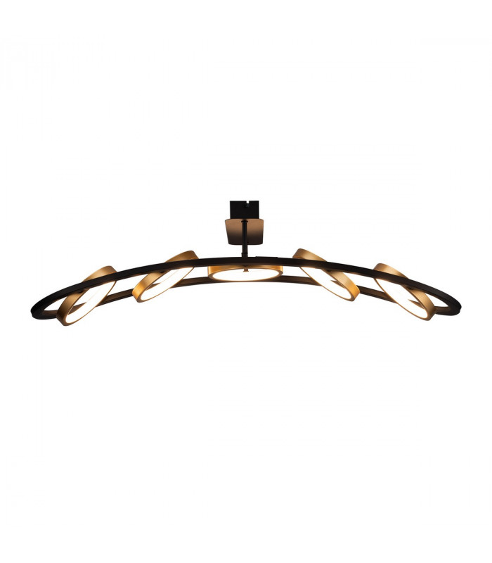 Geneseo Linear Ceiling Lamp 5 Ring 36W LED 3200K 2200lm Satin Black Gold-1