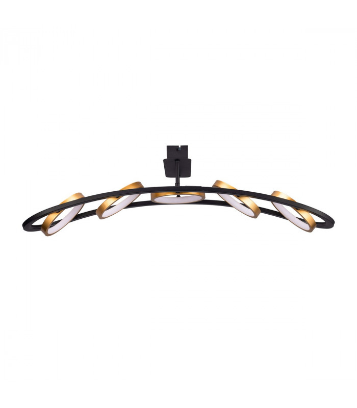 Geneseo Linear Ceiling Lamp 5 Ring 36W LED 3200K 2200lm Satin Black Gold-4