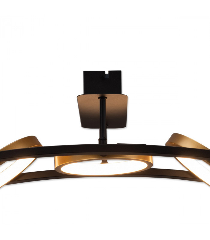 Geneseo Linear Ceiling Lamp 5 Ring 36W LED 3200K 2200lm Satin Black Gold-5