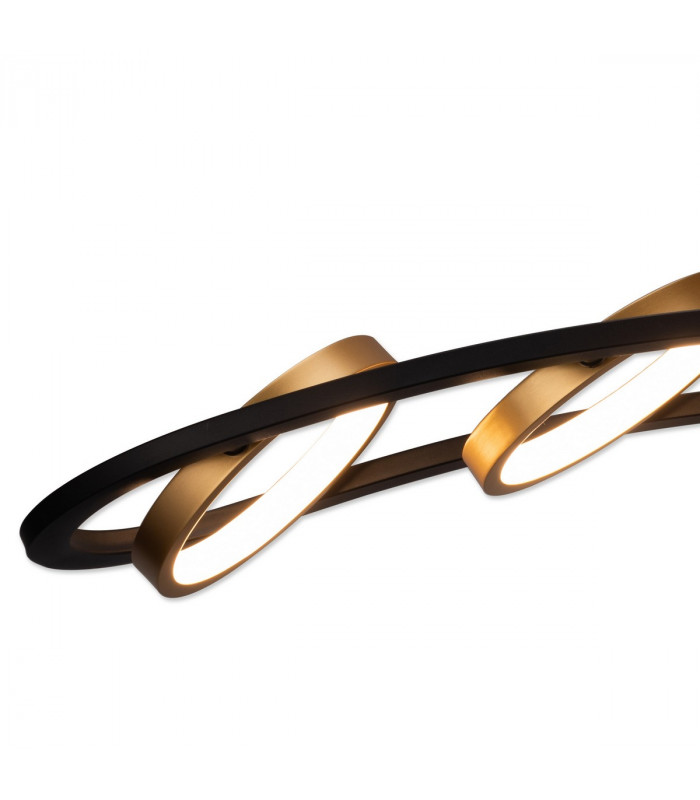 Geneseo Linear Ceiling Lamp 5 Ring 36W LED 3200K 2200lm Satin Black Gold-6