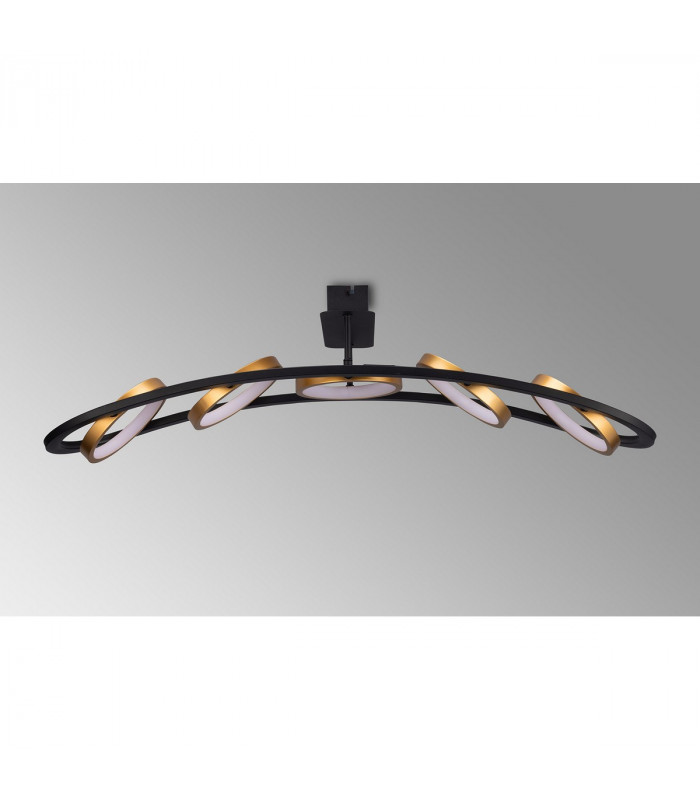Geneseo Linear Ceiling Lamp 5 Ring 36W LED 3200K 2200lm Satin Black Gold-8
