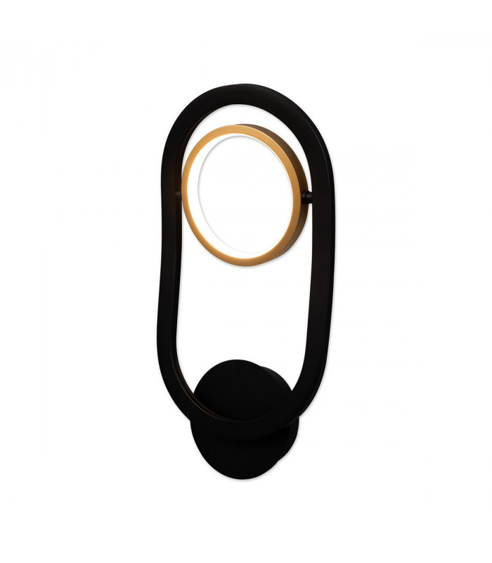 Geneseo Wall Lamp 1 Ring 8W LED 3200K 440lm Satin Black Gold-1