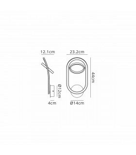 Geneseo Wall Lamp 1 Ring 8W LED 3200K 440lm Satin Black Gold-2