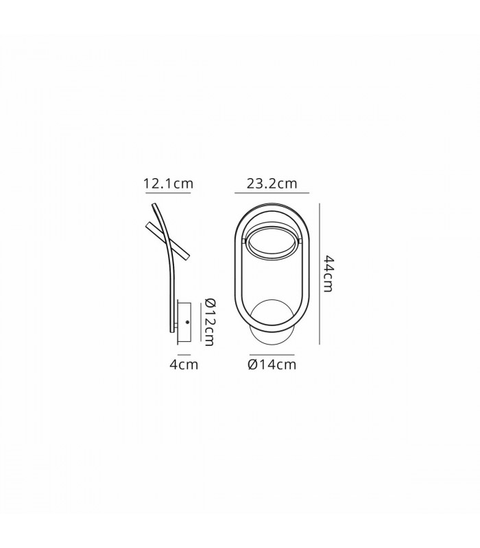 Geneseo Wall Lamp 1 Ring 8W LED 3200K 440lm Satin Black Gold-2