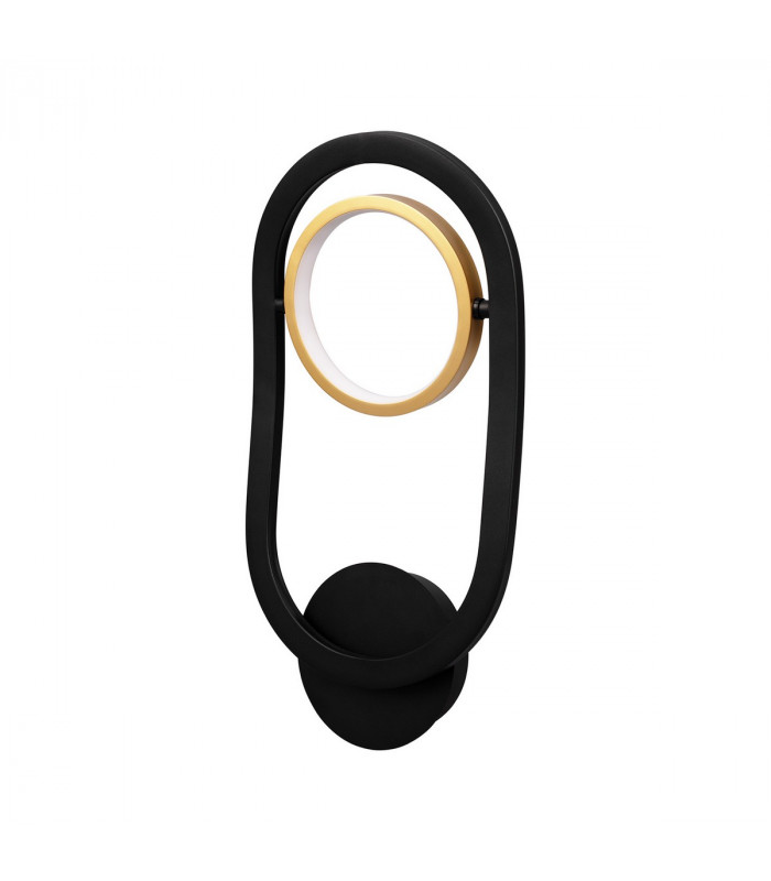 Geneseo Wall Lamp 1 Ring 8W LED 3200K 440lm Satin Black Gold-4