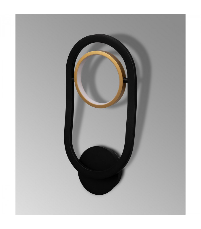 Geneseo Wall Lamp 1 Ring 8W LED 3200K 440lm Satin Black Gold-7