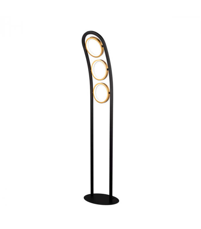 Geneseo Floor Lamp 3 Ring 25W LED 3200K 1375lm Satin Black Gold-1