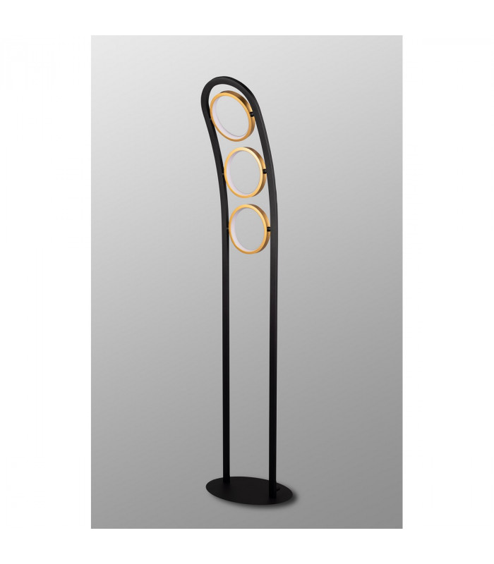 Geneseo Floor Lamp 3 Ring 25W LED 3200K 1375lm Satin Black Gold-7