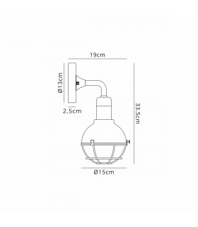 Pavilion Wall Lamp E27 IP65 Sand Black Antique Brass-2