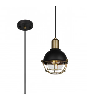 Pavilion Ceiling Pendant E27 IP65 Sand Black Antique Brass-1