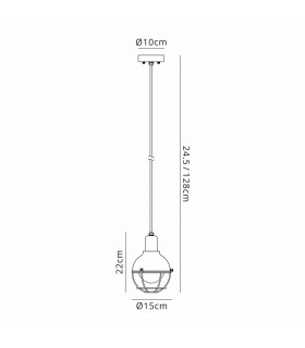 Pavilion Ceiling Pendant E27 IP65 Sand Black Antique Brass-2