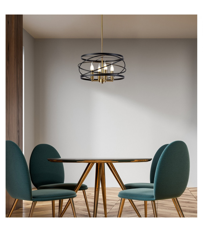 Freetown Ceiling Pendant 4 Light E14 Graphite Satin Nickel-7