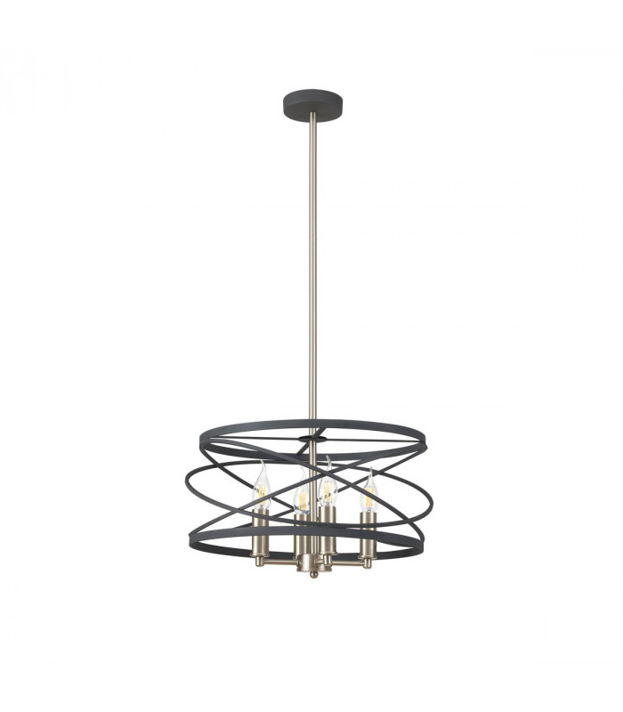 Freetown Ceiling Pendant 4 Light E14 Graphite Satin Nickel-9