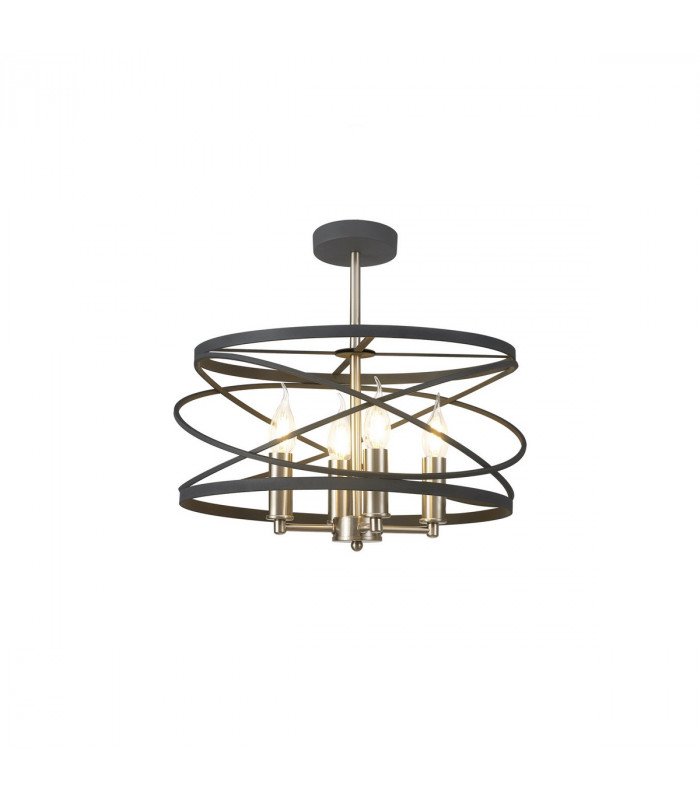 Freetown Ceiling Pendant 4 Light E14 Graphite Satin Nickel-10
