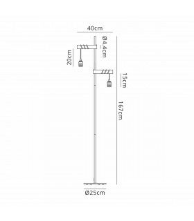 Hampton Floor Lamp 2 Light E27 Medium Oak Antique Brass-2