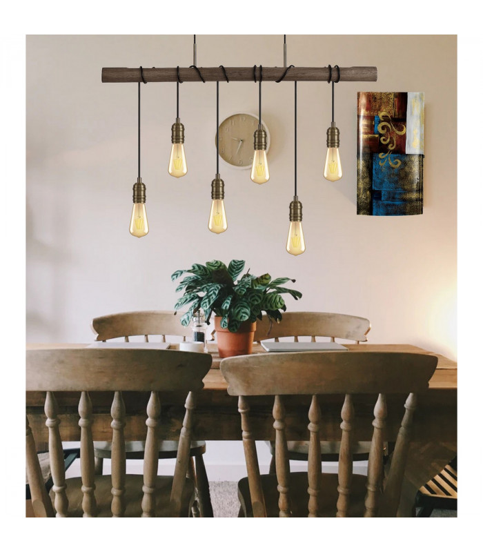 Hampton Floor Lamp 2 Light E27 Medium Oak Antique Brass-4
